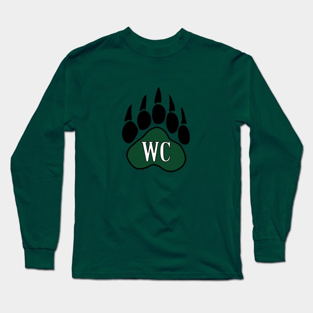 Wildcat Paw Print Long Sleeve T-Shirt by ACGraphics